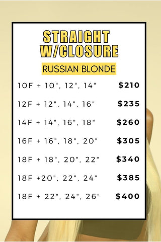 Straight Bundles with Closure Deal - Russian Blonde Collection